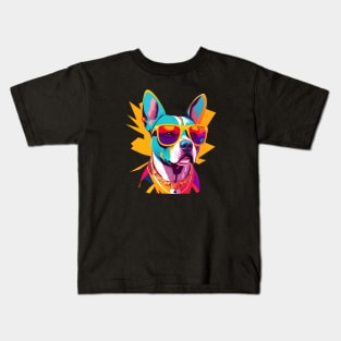 Colorful Happy Pitbull Kids T-Shirt